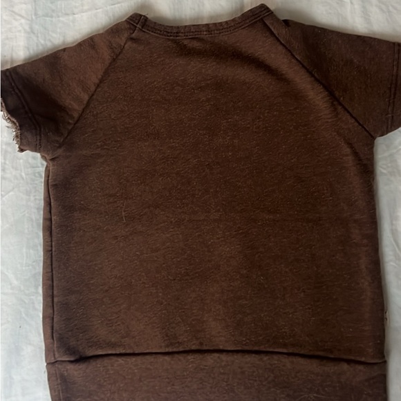 2T VGUC childhood clothing mocha sweater short sleeve Stay Cozy - Picture 2 of 3